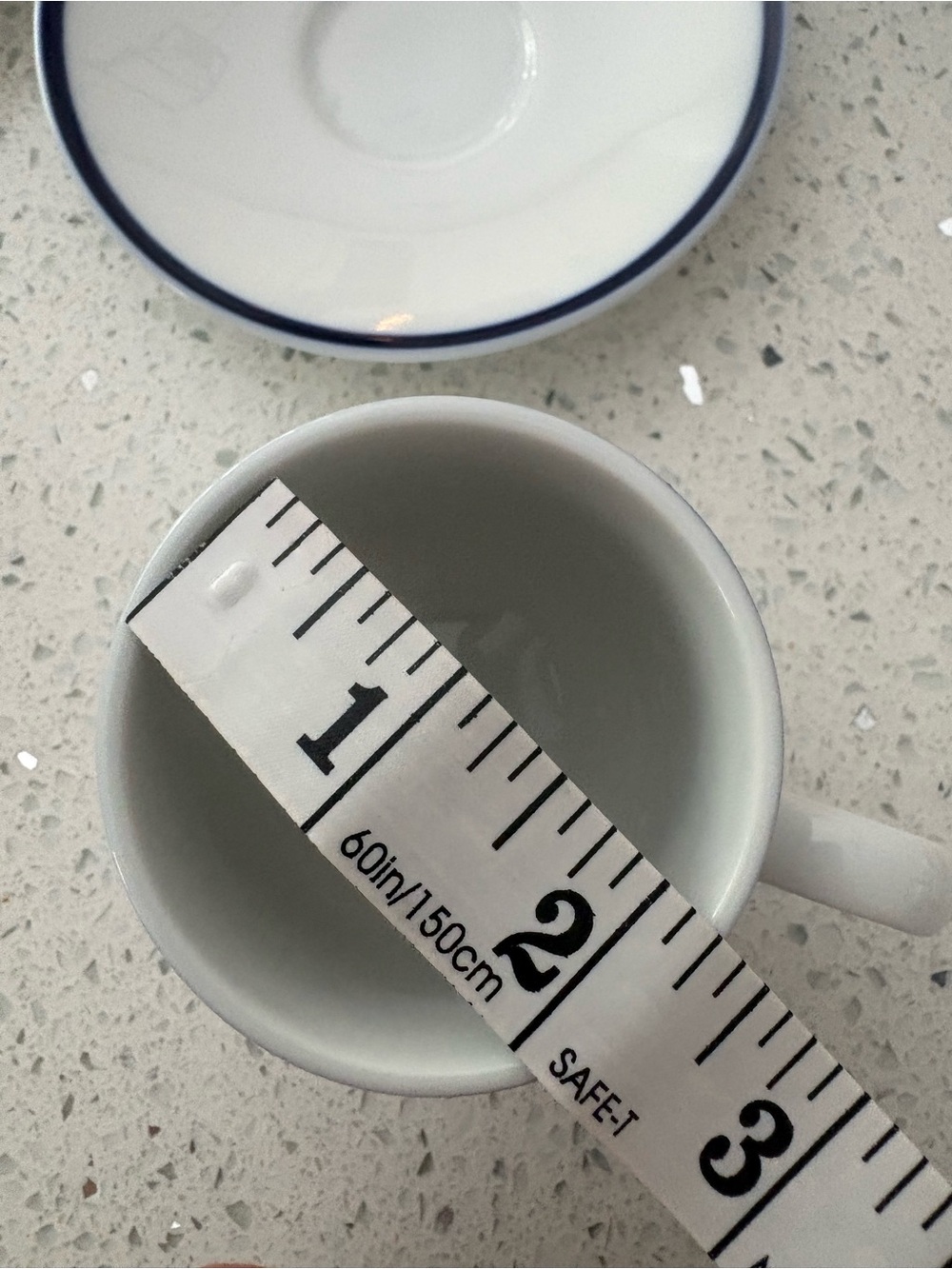 Vintage Williams Sonoma Brasserie Blue Band Demitasse 4 Espresso Cups & Saucers - Picture 7 of 11